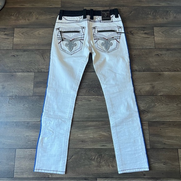 Rock Revival Men's Montell Alternative Straight Racer Jeans White Size 32x32 NEW